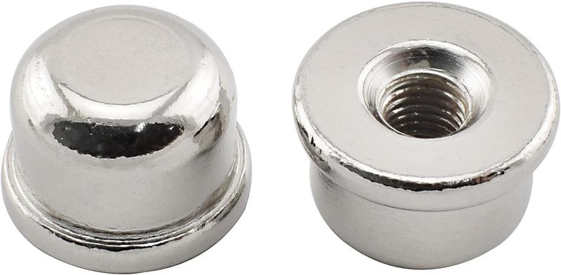 MARRTEUM 1/2 Inch Tall Lamp Finial Tapped 1/4-27 Knob Lamp Accessories for Lamp Shade Holder Harp Tops, Silver, 2PCS - Image 1